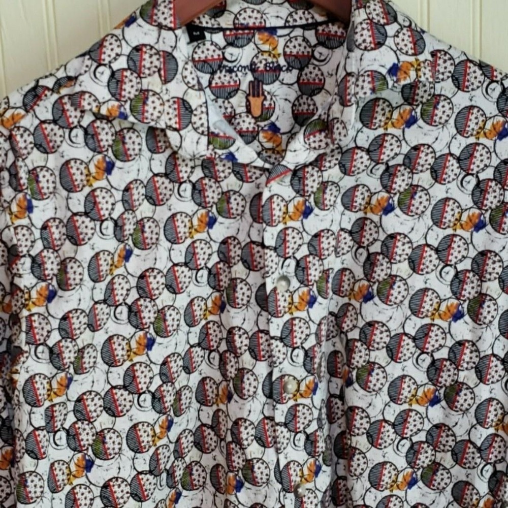 Luchiano Visconti Shirt Mens Medium Multicolor Long Sleeve Button Up Stretch